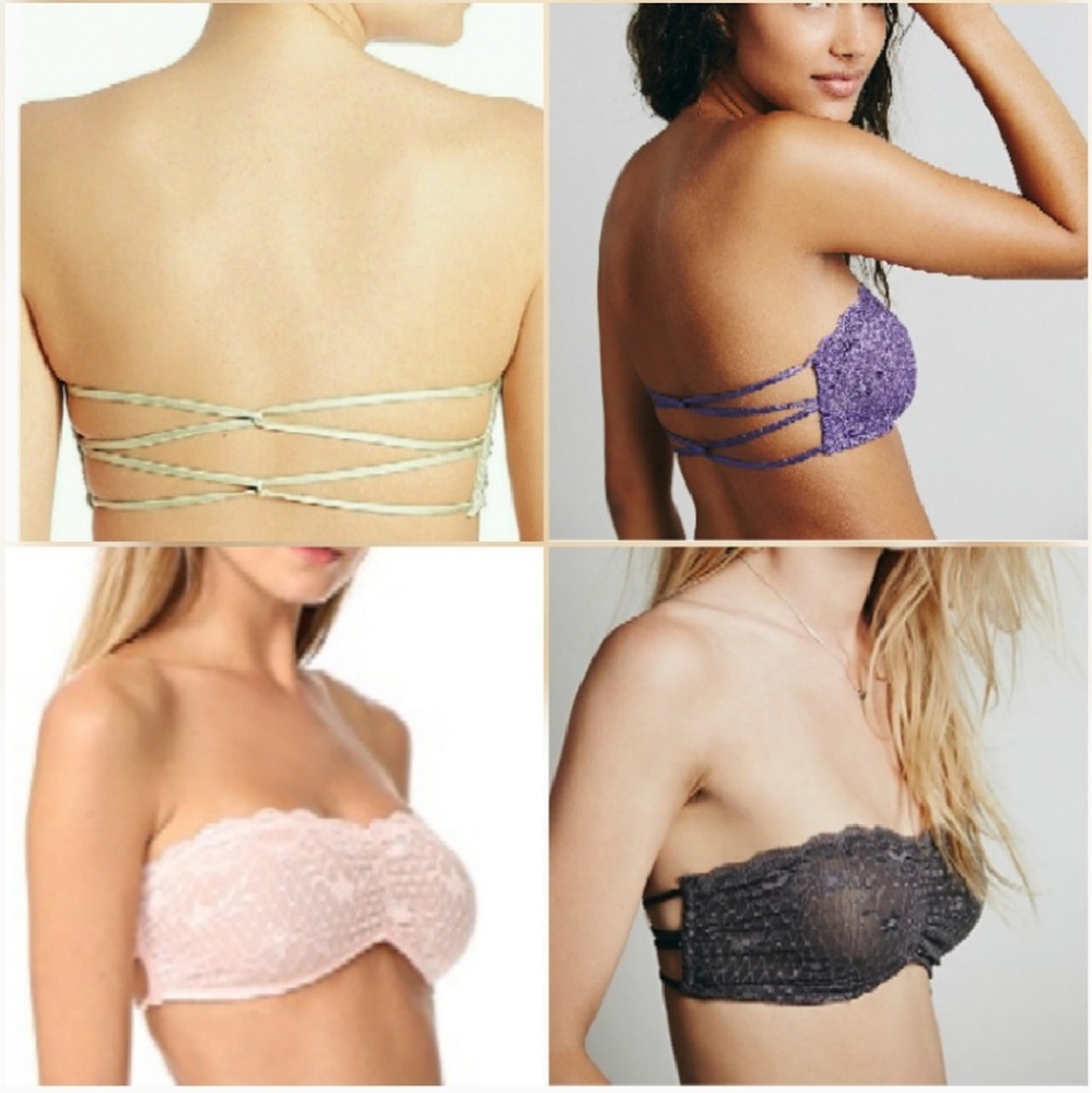 💋NWT FREE PEOPLE ESSENTIAL LACE BANDEAU - Picture 1 of 8